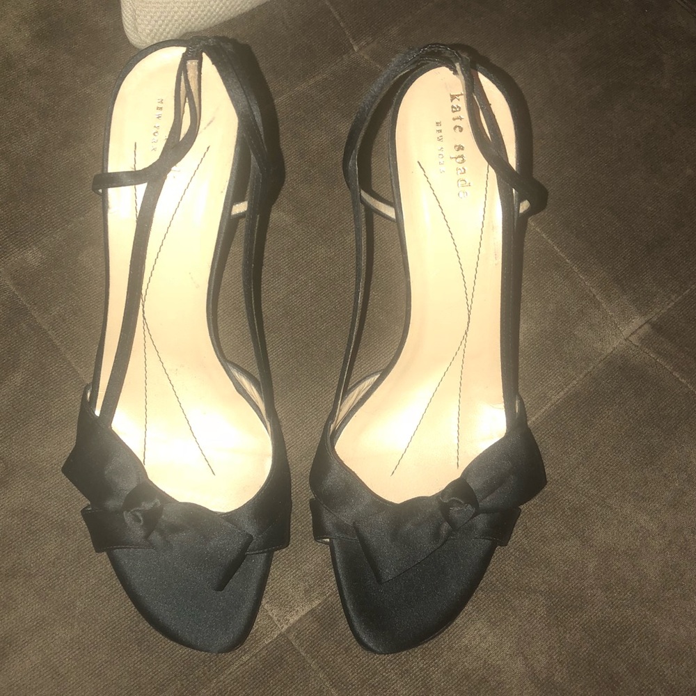 Kate Spade Black Satin Sandals